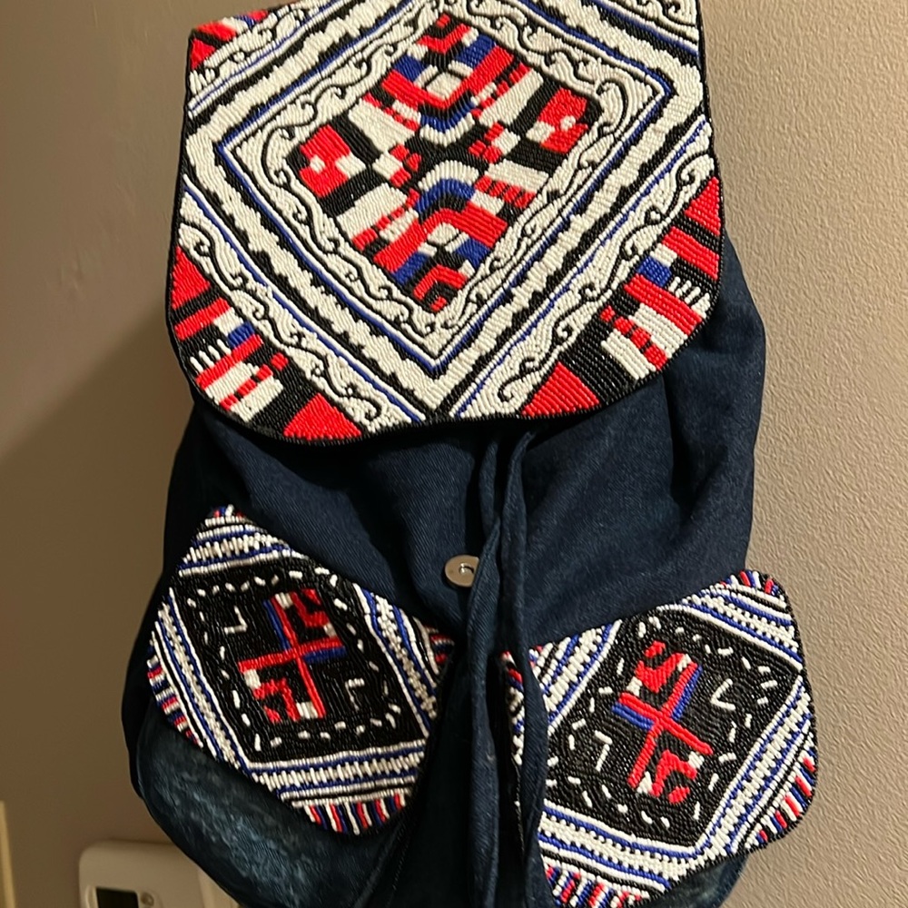 Sassy Jones vintage Tilly Trial Backpack  hand beaded never used.